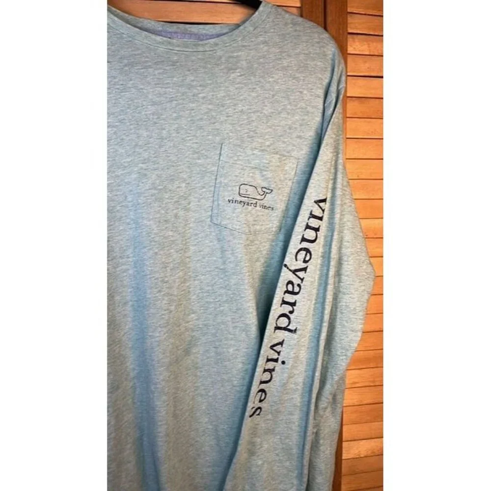 Vineyard Vines Long Sleeve Whale Branded Distressed T Shirt - Picture 3 of 9